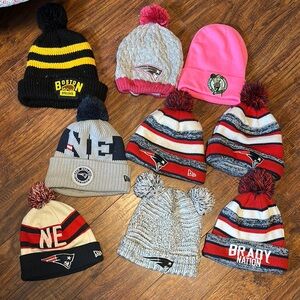 PRICE FOR ALL HATS TOGETHER! New England New Era and NFL Team Beanies Collection